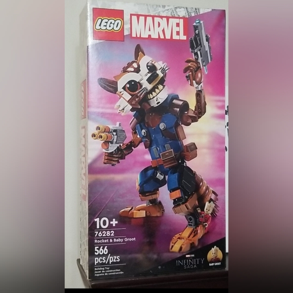 NEW! LEGO Marvel Rocket & Baby Groot Minifigure NWT - Picture 1 of 9